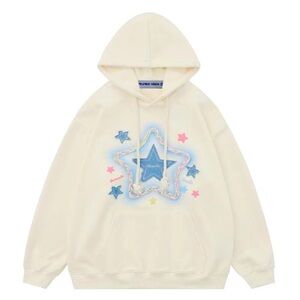 Aelfric Eden Denim Star Applique Oversized Hoodie>>MAKE AN OFFER